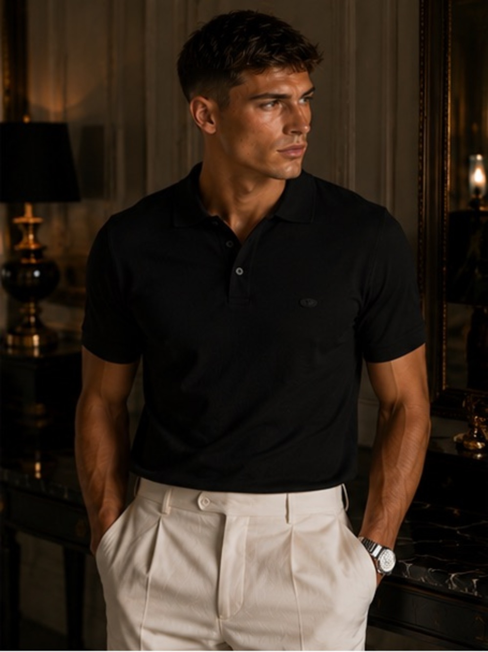 St. John's Bay Black Polo Shirt - Short Sleeve
